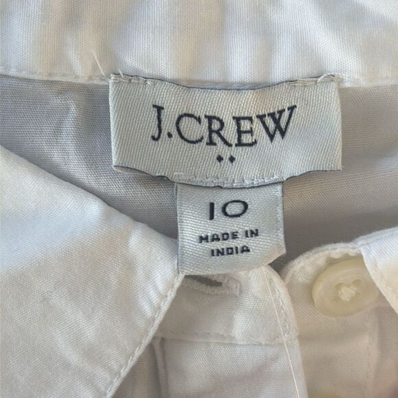 J Crew Collared Short Sleeve Tie Waist Mini Dress Womens Size 10 White - Picture 7 of 10